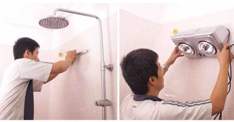 Cách lắp đèn sưởi nhà tắm an toàn đúng cách