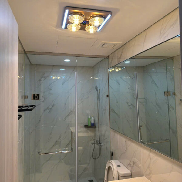 Đèn sưởi nhà tắm âm trần 4 bóng Heizen HE9